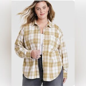 Universal Thread Oversized Flannel Plaid Shirt Large